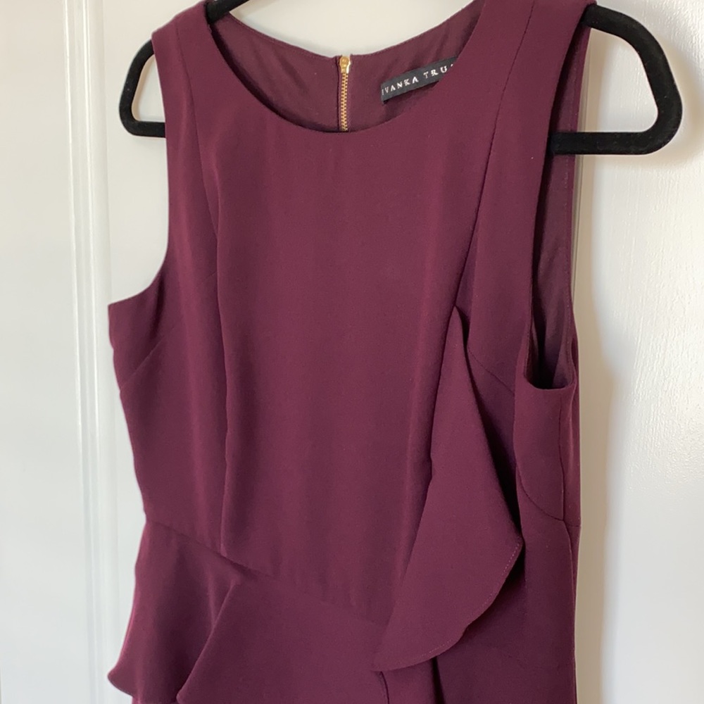 Ivanka Trump Ruffle Sleeveless Dress